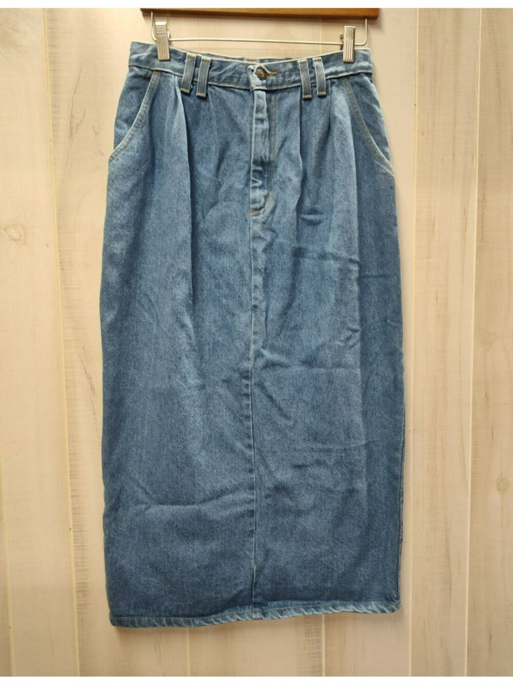 Vintage Vivaldi Denim Long Maxi Skirt, Size 8 28" Waist, Country Western Modest